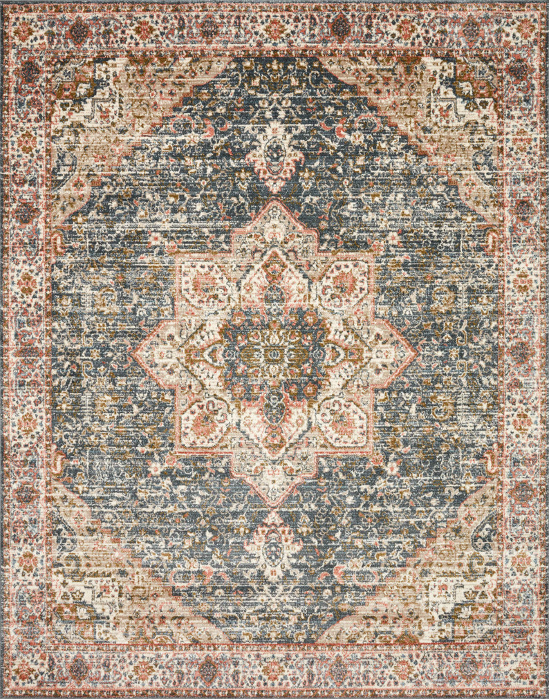 Loloi II Saban Blue  Multi 18 x 18 Sample Rug