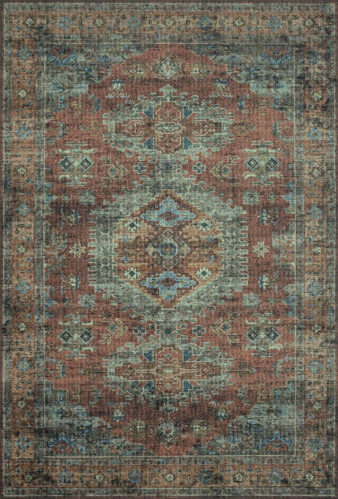 Loloi II Skye Terracotta  Sky 18 x 18 Sample Rug