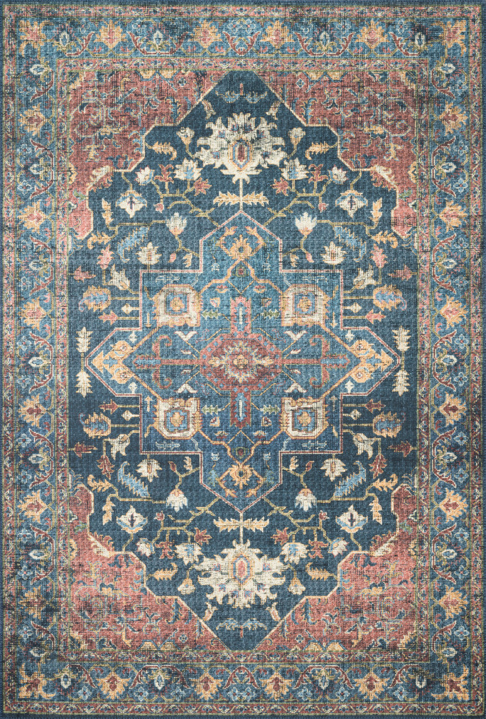 Loloi II Skye Denim  Brick 18 x 18 Sample Rug
