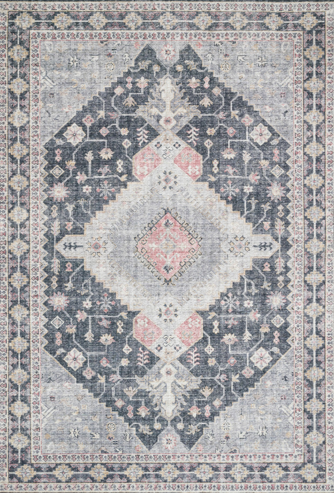 Loloi II Skye Charcoal  Multi 18 x 18 Sample Rug