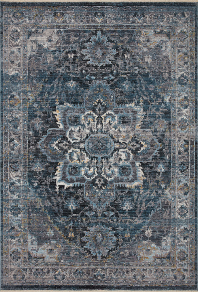 Loloi II Samra Denim  Grey 18 x 18 Sample Rug