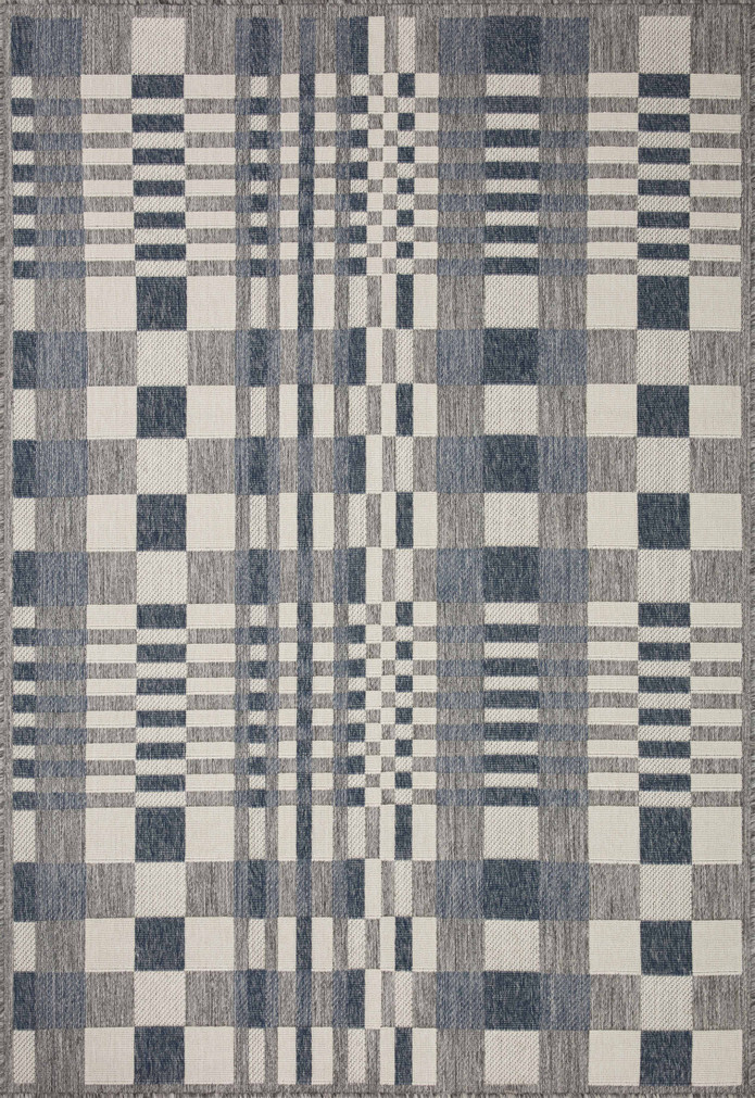 Loloi II Rainier Ivory  Denim 18 x 18 Sample Rug