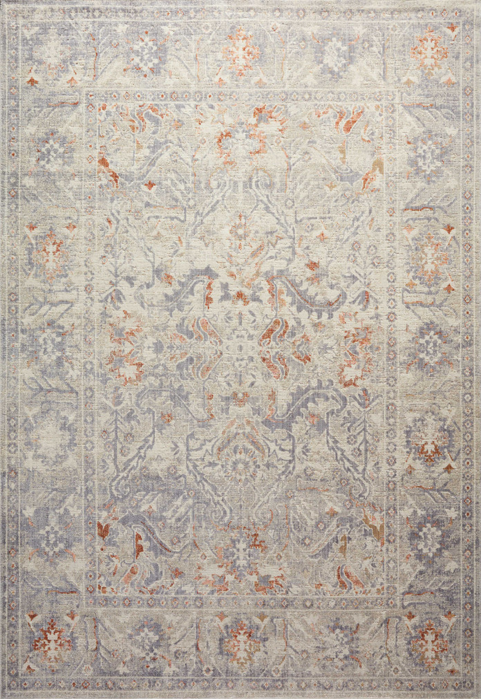 Chris Loves Julia x Loloi Rosemarie Oatmeal  Lavender 18 x 18 Sample Rug