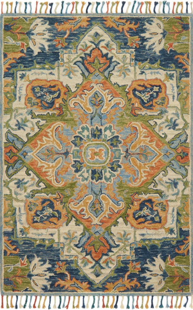 Loloi Zharah Blue  Multi 18 x 18 Sample Rug