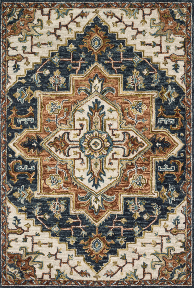 Loloi Victoria Blue  Multi 18 x 18 Sample Rug