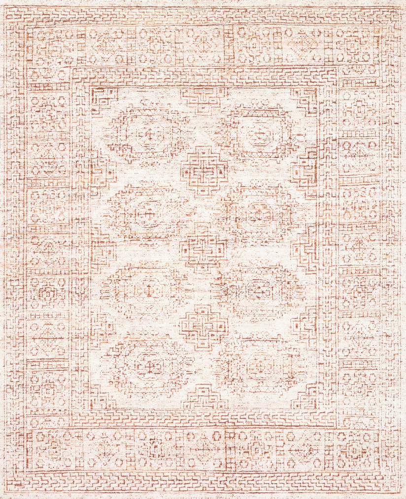 Loloi Vestige White  Persimmon 18 x 18 Sample Rug