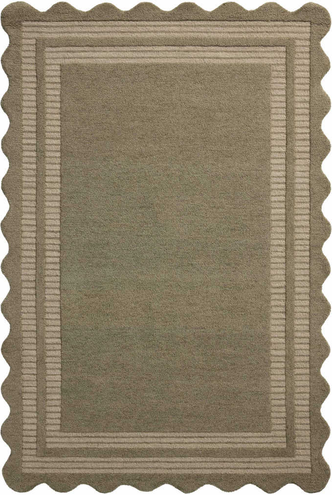 Chris Loves Julia x Loloi Scottie Olive  Pebble 18 x 18 Sample Rug