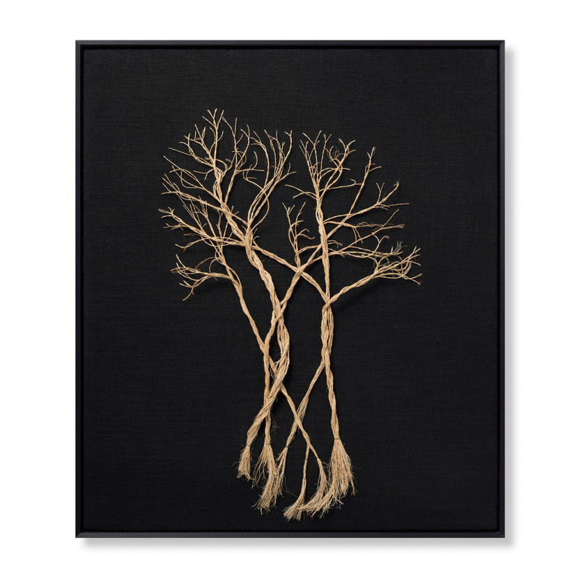 Loloi Rooted Black  Beige 3-8 x 4-3 Wall Art
