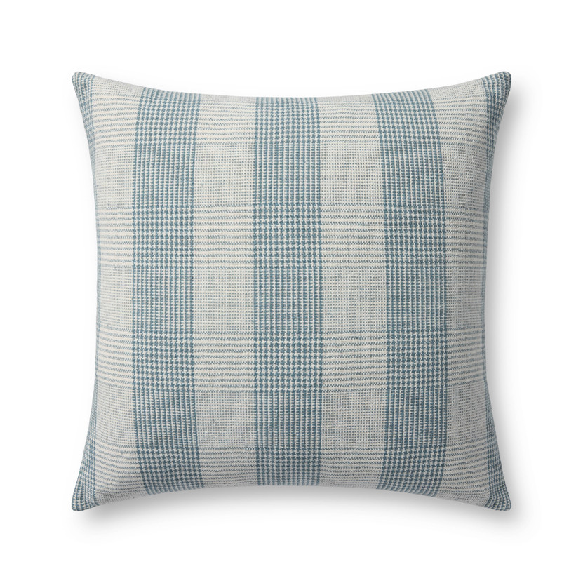 Chris Loves Julia x Loloi Auggie Blue  White 22 x 22 Cover Only