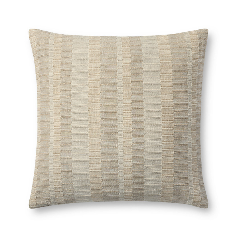 Brigette Romanek PBR0002 Natural  Ivory 22 x 22 Cover wPoly Pillow