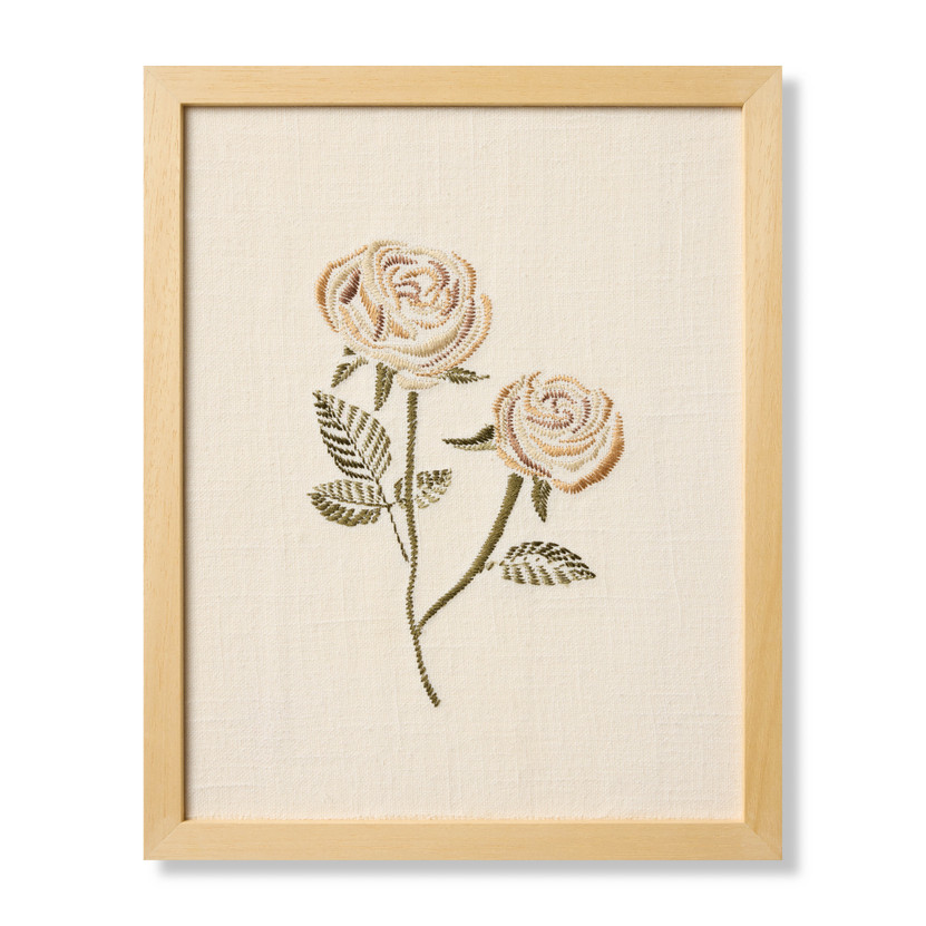 Loloi Rose Bud Beige Beige  Green 1 x 1-3 Wall Art
