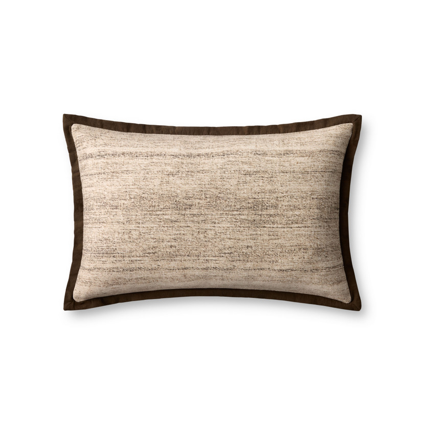 Loloi PLL0143 Brown  Ivory 16 x 26 Cover Only Pillow