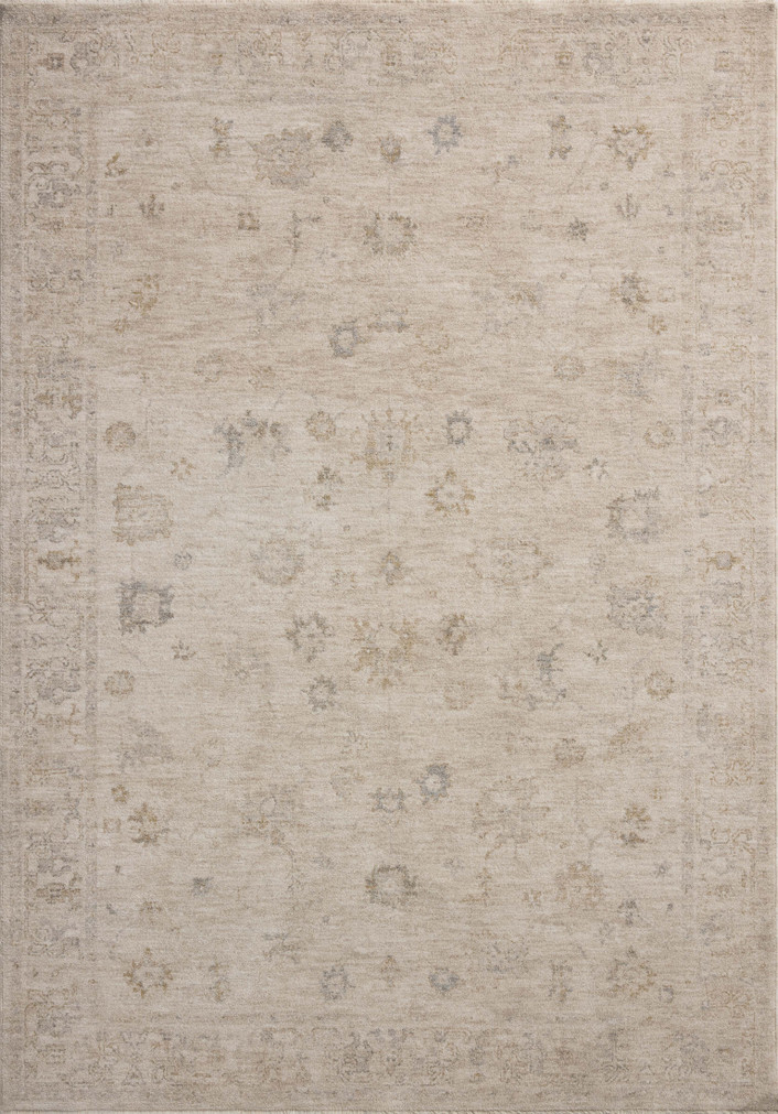 Chris Loves Julia x Loloi Louisa Oatmeal  Stone 18 x 18 Sample Rug