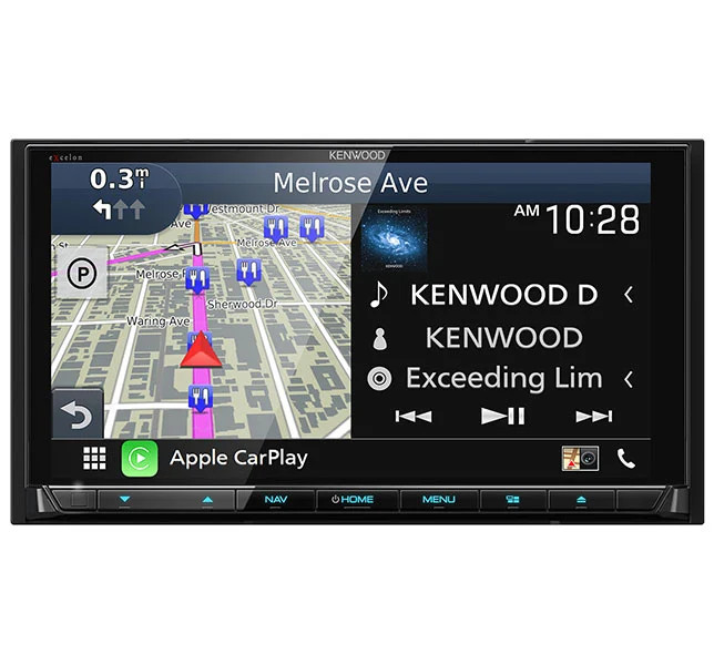 Kenwood DNX997XR eXcelon Reference GPS Navigation System and DVD Receiver 6.8-Inch with Wireless CarPlay OPEN BOX