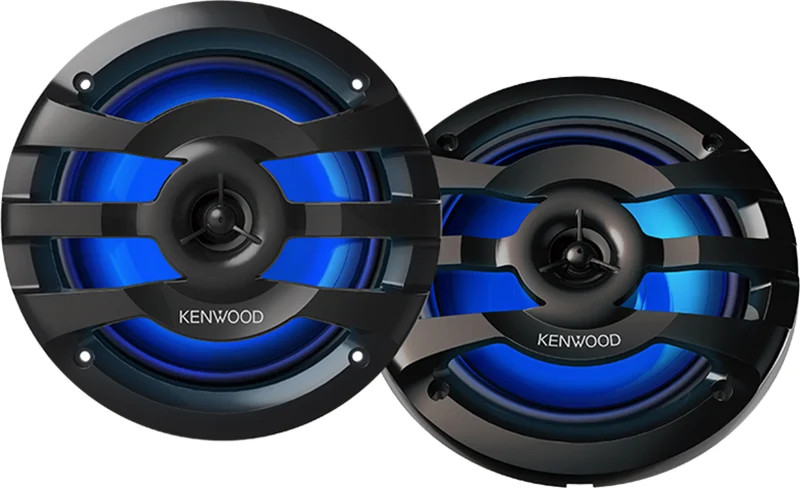Kenwood 6.5 Black 2-Way Marine Speakers With Illumination