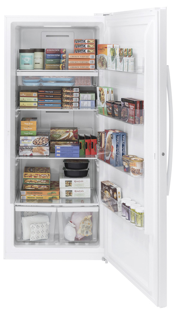 GE 21.3 Cu. Ft. White Garage Ready Frost-Free Upright Freezer