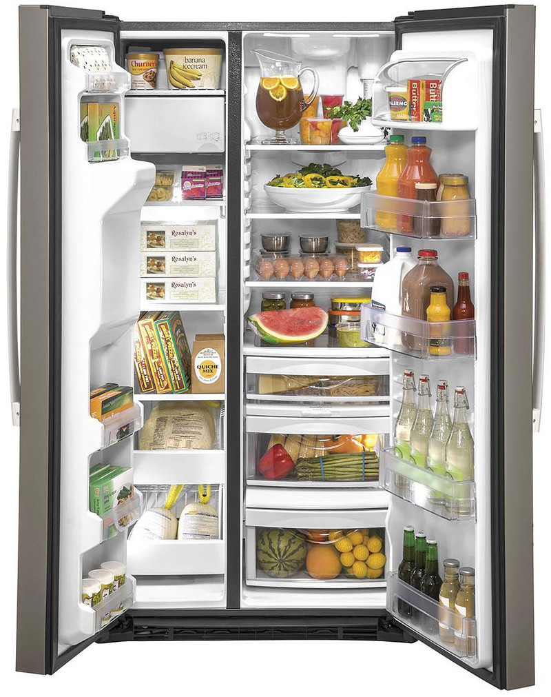 GE 21.8 Cu. Ft. Counter-Depth Side-By-Side Refrigerator 36-Inch Wide in Slate
