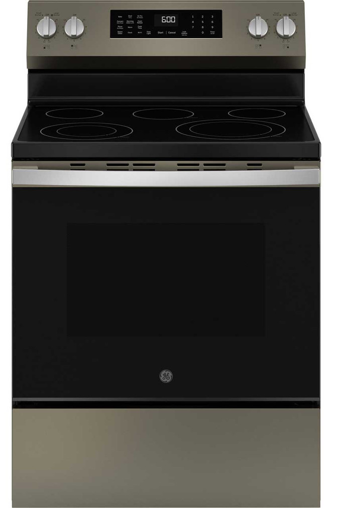 GE 600 Series Electric Range Free-Standing 30 In. Convection in Fingerprint Resistant Slate
