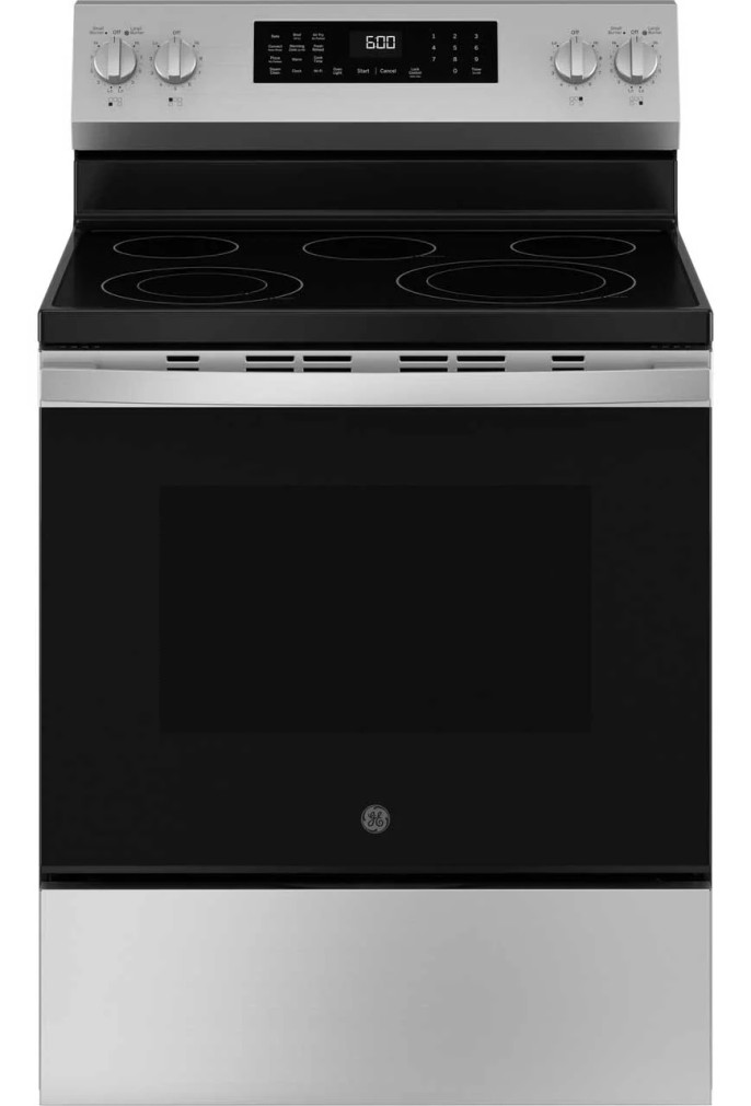GE 600 Series Electric Range Free-Standing 30 In. Convection in Stainless Steel