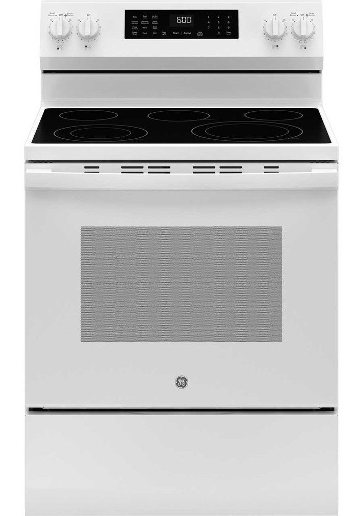 GE 600 Series Electric Range Free-Standing 30 In. Convection in White