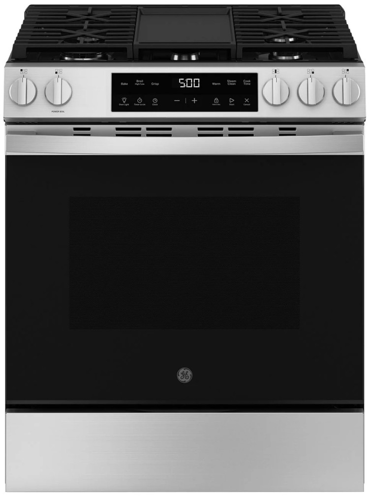 GE Gas Range 500 Series Slide-In 30 In. With Front Control in Stainless Steel
