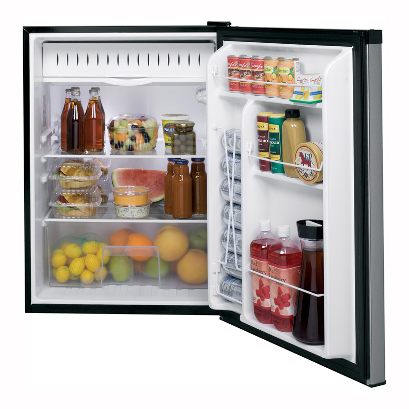 GE 5.6 Cu. Ft. Compact Refrigerator 24-Inch Wide in Stainless Steel