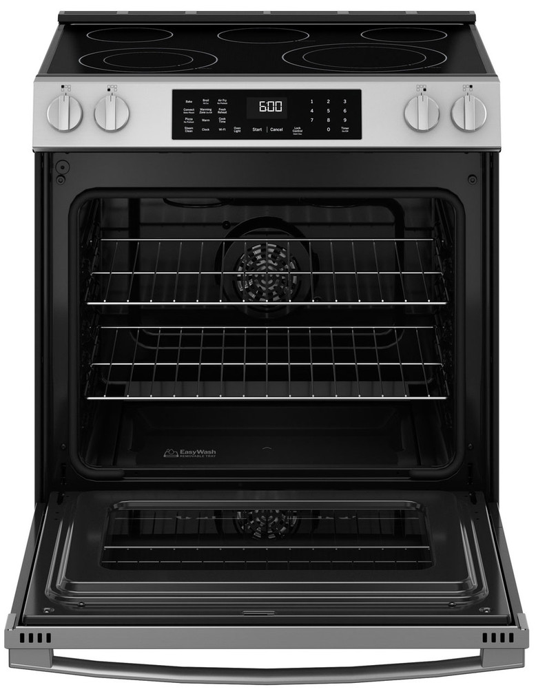 GE Slide-In Electric Range 600 Series 30 In. With No Preheat Air Fry in Stainless Steel