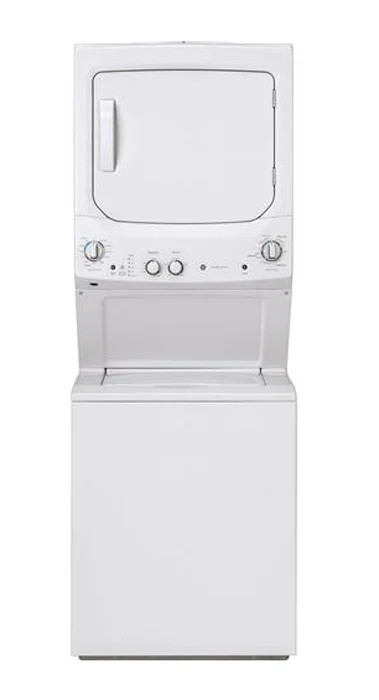 GE Unitized Spacemaker 27 White Stack Washer With Electric Dryer