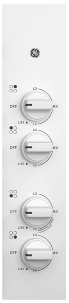 GE ADA 30 White Built-In Gas Cooktop With Dishwasher-Safe Grates