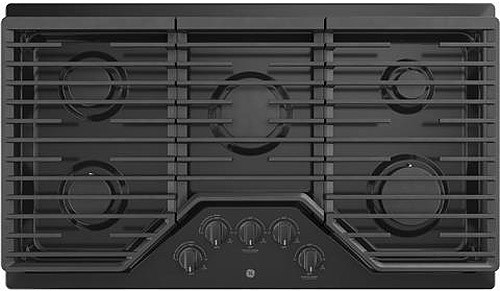 GE ADA 36 Black Built-In Gas Cooktop With 5 Burners And Dishwasher Safe Grates