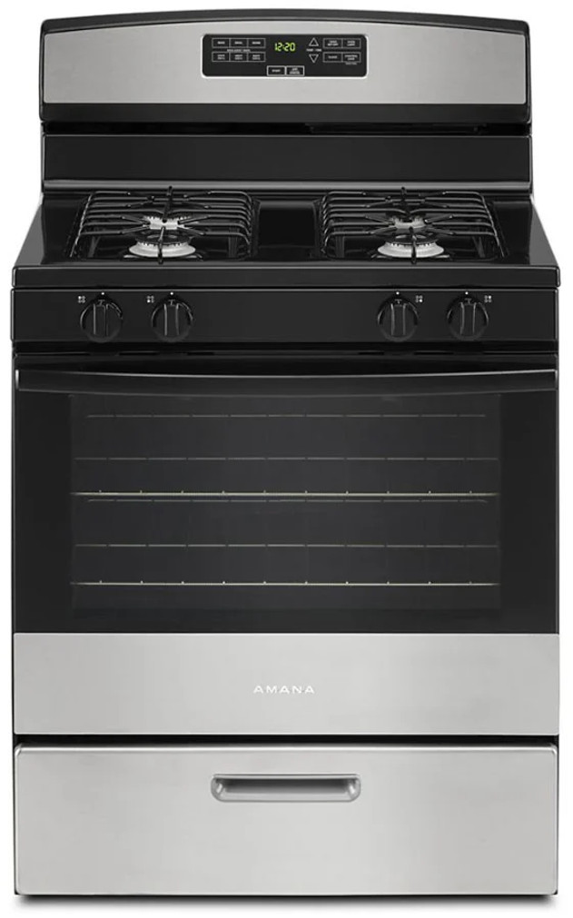 Amana 30 In. Stainless Steel Gas Range With Bake Assist Temps