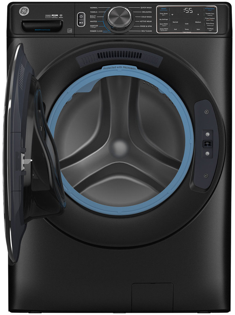 GE ADA 5 Cu. Ft. Smart Front Load ENERGY STAR Steam Washer with SmartDispense UltraFresh Vent System with OdorBlock and Sanitize  Allergen in Carbon Graphite