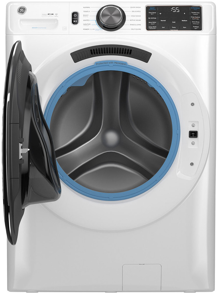 GE ADA 5 Cu. Ft. Smart Front Load ENERGY STAR Steam Washer with SmartDispense UltraFresh Vent System with OdorBlock and Sanitize  Allergen in White