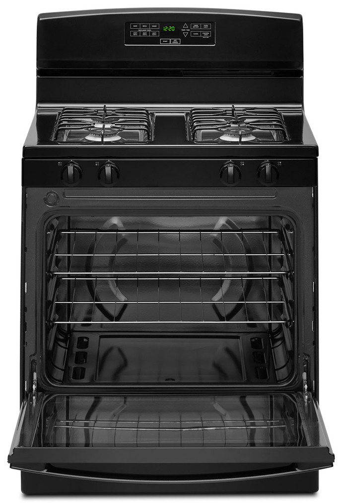 Amana 30 In. Black Gas Range With Bake Assist Temps