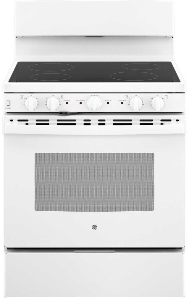 GE Electric Range Radiant Smooth Cooktop 30-Inch Wide in White
