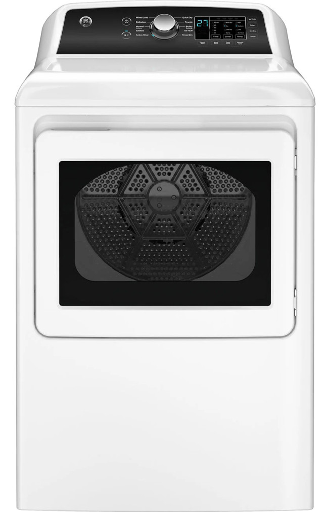 GE 7.4 Cu. Ft. Capacity with Sensor Dry Gas Dryer In White