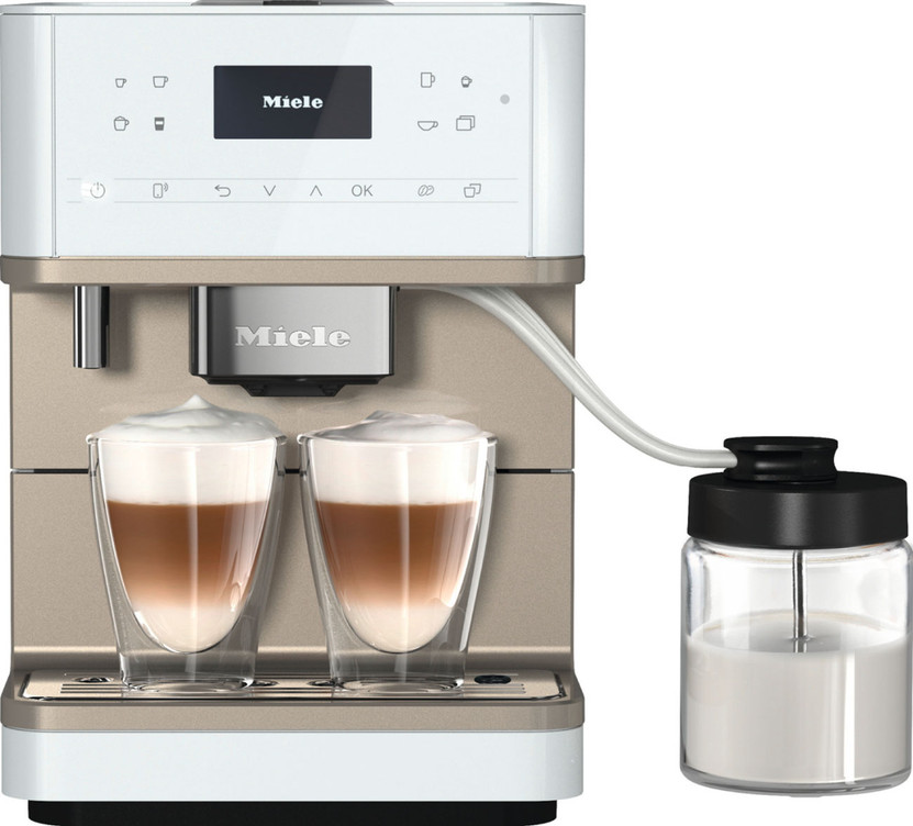 Miele CM 6360 MilkPerfection Lotus WhiteClean Steel Metallic Countertop Coffee Machine