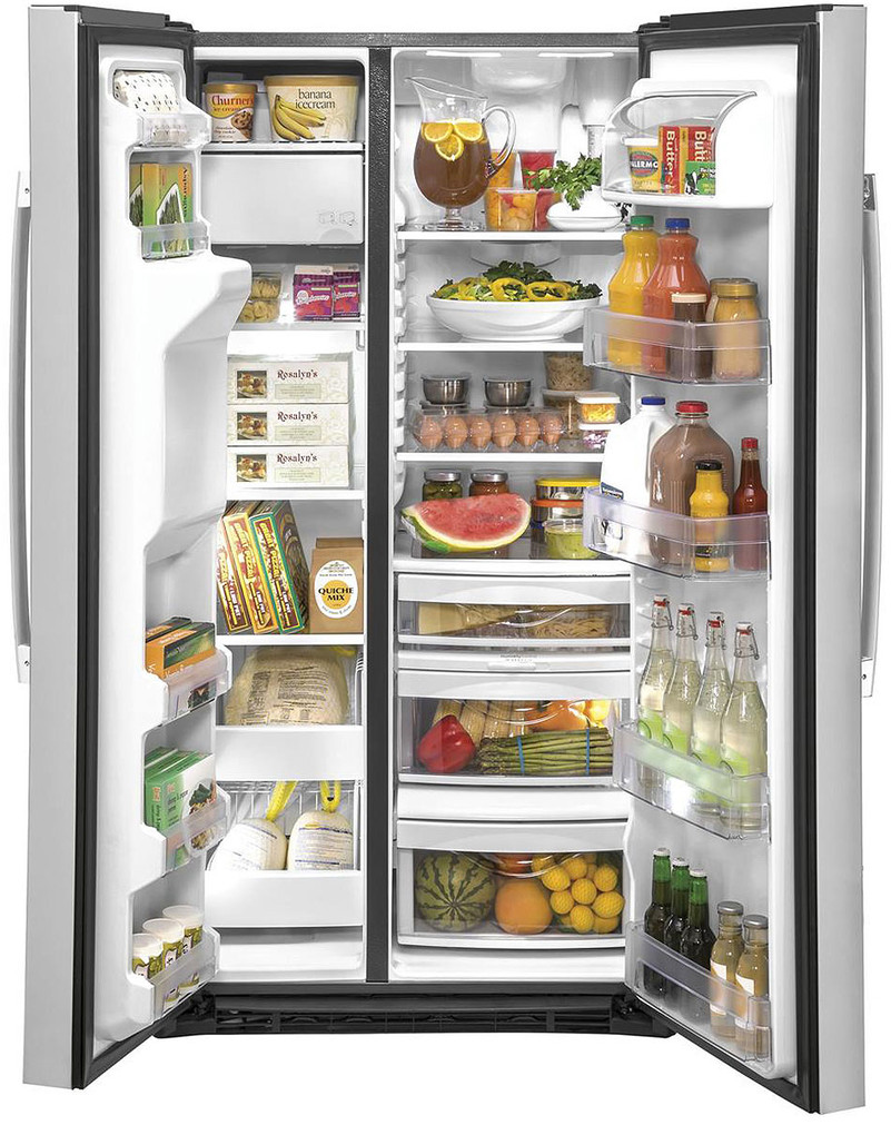 GE 21.8 Cu. Ft. Counter-Depth Side-By-Side Refrigerator 36-Inch Wide in Stainless Steel