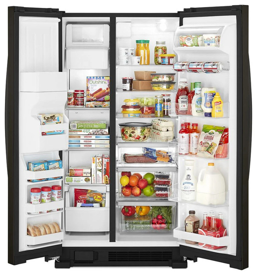 Whirlpool ADA 21 Cu. Ft. Side-By-Side Refrigerator 33-Inch Wide Fingerprint Resistant Black Stainless