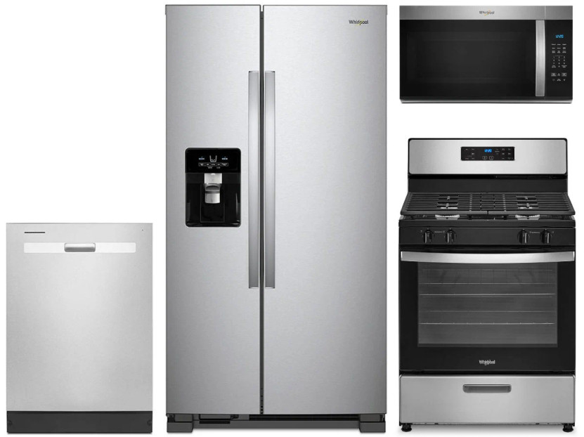 Whirlpool Stainless Side-By-Side Refrigerator  Gas Range Package (1)