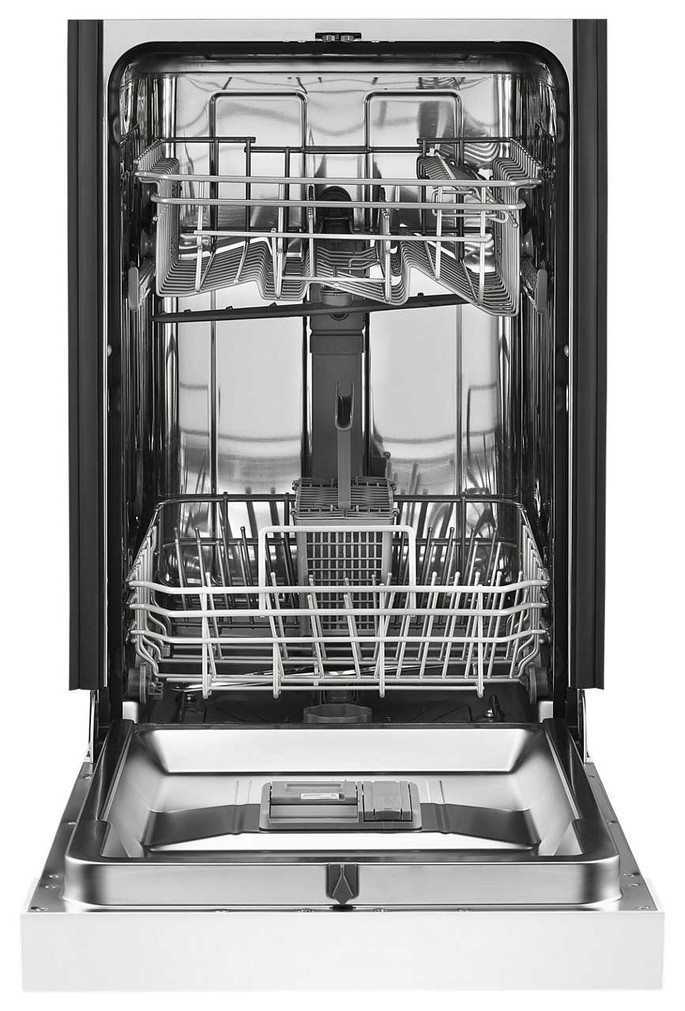 Whirlpool Compact Built-In Dishwasher with Stainless Steel Tub 18-Inch in White