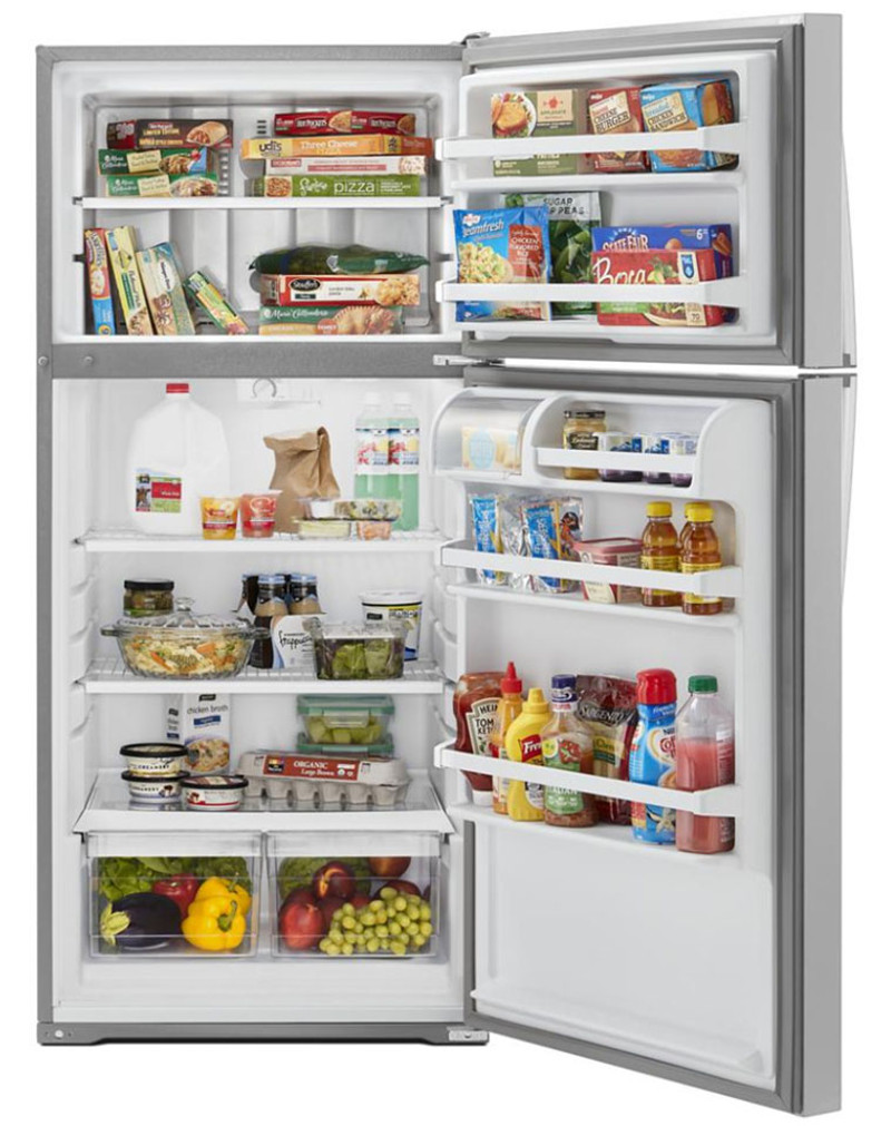 Whirlpool 14.33 Cu. Ft. Top Freezer Refrigerator 28-Inch in Monochromatic Stainless Steel