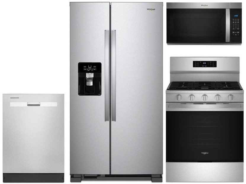 Whirlpool Stainless Side-By-Side Refrigerator  Gas Range Package