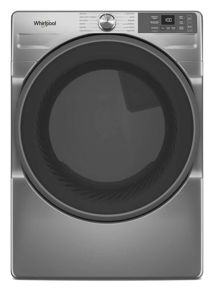 Whirlpool Smart Electric Dryer with Wrinkle Shield 7.4 Cu. Ft. in Radiant Silver