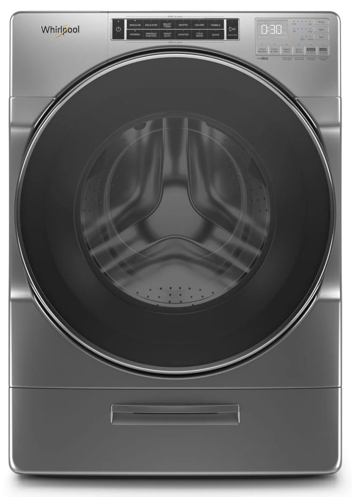 Whirlpool 5 Cu. Ft. Chrome Shadow Front Load Washer With Load  Go XL Dispenser
