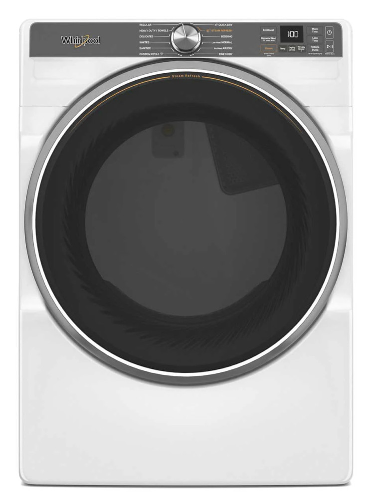 Whirlpool Smart Electric Dryer 7.4 Cu. Ft. with Steam Capabilities in White