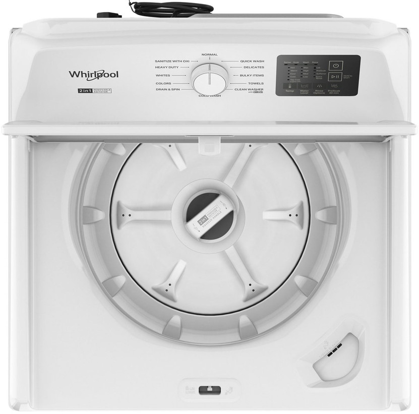 Whirlpool 4.2 - 4.3 Cu. Ft. Top Load Top Load Washer with 2-in-1 Removable Agitator in White