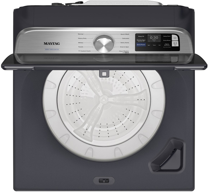 Maytag 5.3 Cu. Ft. Smart Top Load Washer with Extra Power in Midnight Steel