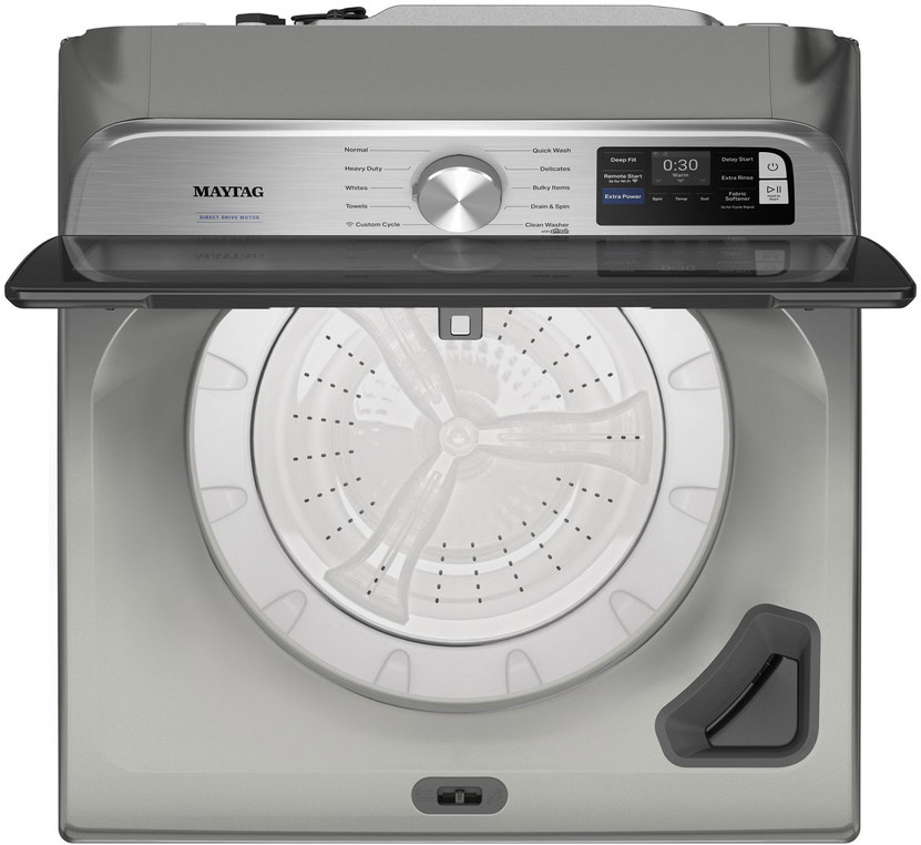 Maytag 5.3 Cu. Ft. Smart Top Load Washer with Extra Power in Classic Silver