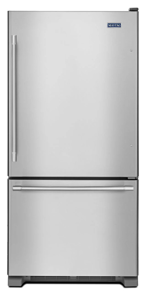 Maytag 22 Cu. Ft. Bottom Mount Refrigerator 33-Inch Wide in Fingerprint Resistant Stainless Steel